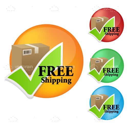 Colourful Free Shipping Icons 4 Pack